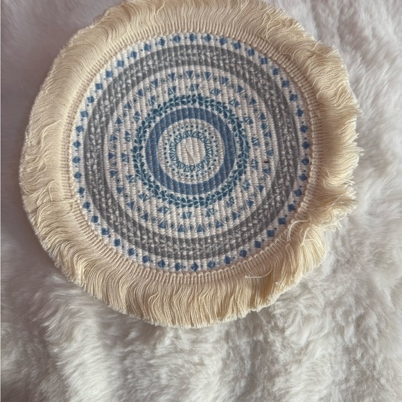 Round boho placemats 9x9 washable cotton tea spot Mats ( 4 ) - Picture 5 of 16